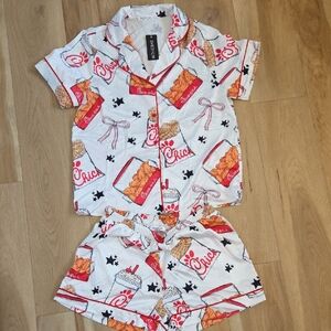NWT SATIN CHICK-FIL-A  PAJAMA SET SIZE SMALL